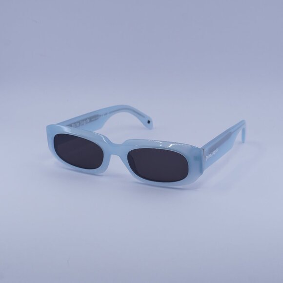 Palm Angels PERI104 NOAH 4007 Sunglasses Light Blue Rectangle Frame, Grey Lenses - Picture 1 of 10